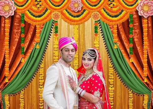 Indian Pooja Photography Backdrop Indian Religious Traditional Festival Marigold Yellow Curtain Background for Diwali Puja Ganpati Pooja Mehndi Wedding Party Decoration 7X5FT in Saudi Arabia