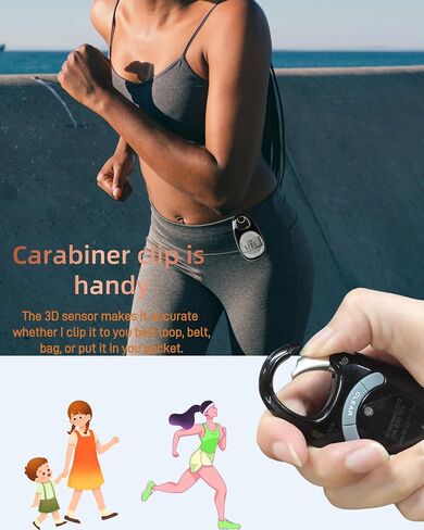 Simple Pedometer for Walking, Accurate Step Tracker with Carabiner, 3D Step Counter for Men Women Seniors in Saudi Arabia