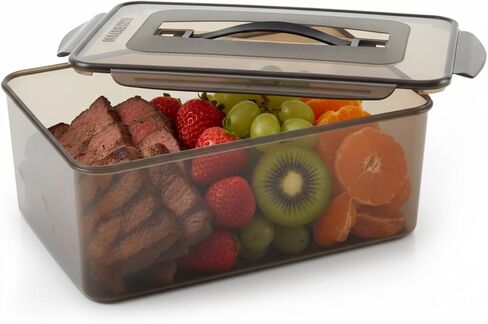 2 Pcs Marinating Containers with Lid Food Plastic Saver Marinade Containers Dishwasher Safe Grilling Accessories for Meat BBQ Prep Brining Storage (Large,Medium) in Saudi Arabia