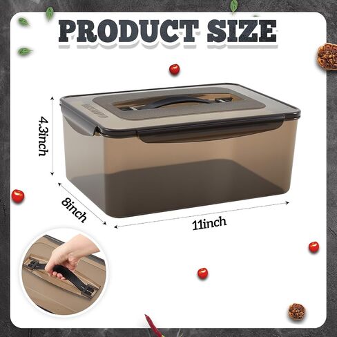 2 Pcs Marinating Containers with Lid Food Plastic Saver Marinade Containers Dishwasher Safe Grilling Accessories for Meat BBQ Prep Brining Storage (Large,Medium) in Saudi Arabia