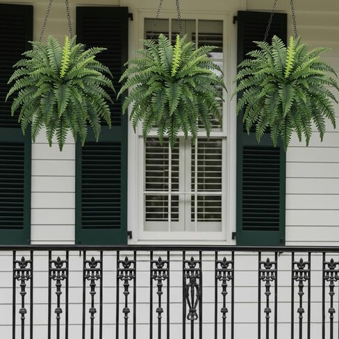 Fake Ferns, 35IN Large Fake Bush Plants, 2 Articial Boston Ferns with 39 Fronds for Outdoor Hanging Planter Garden Porch Entrance Home Decor in Saudi Arabia