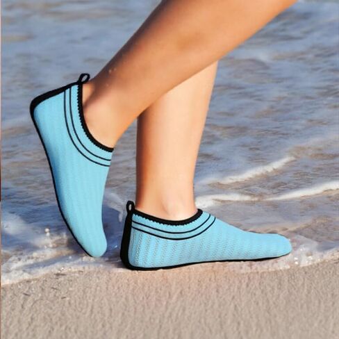 Men Women Water Shoes Portable Aqua Socks Slip-On Barefoot Shoes Beach Swim Shoes for Pool Sailing Boating in Saudi Arabia