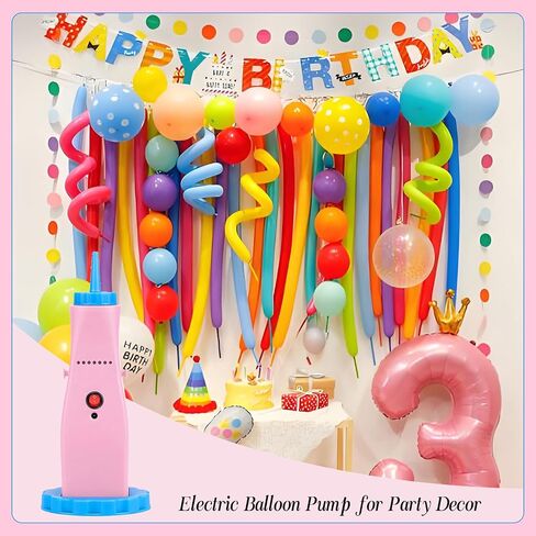 Balloon Pump Electric Air Pump for Long Balloon Inflator Blower Machine for Birthday Party Celebration Balloons Decorations for Foil Twisty Animal Balloons globos in Saudi Arabia