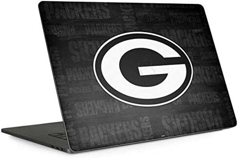 Skinit Decal Laptop Skin Compatible with MacBook Pro 15-inch with Touch Bar (2016-19) - Officially Licensed NFL Green Bay Packers Black & White Design in Saudi Arabia
