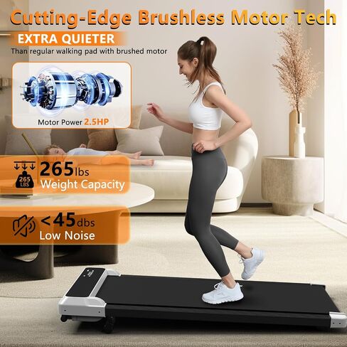 3-in-1 Walking Pad with Incline,2.5 HP Under Desk Treadmill for Home Office,265 LBS Compact Walking Treadmill with LED Display,No Assembly in Saudi Arabia
