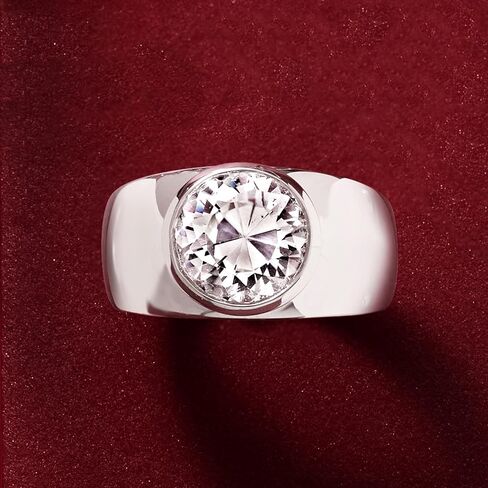 Ross-Simons 3.50 Carat Bezel-Set CZ Ring in Sterling Silver in Saudi Arabia