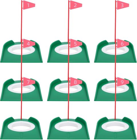 9 Pcs Golf Putting Cup with Flag, Practice Training Aids for Indoor Outdoor Use, Putting Green Hole for Adults, Home Office Garage Yard in Saudi Arabia