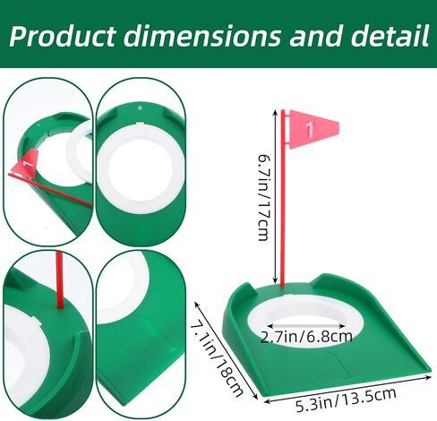 9 Pcs Golf Putting Cup with Flag, Practice Training Aids for Indoor Outdoor Use, Putting Green Hole for Adults, Home Office Garage Yard in Saudi Arabia