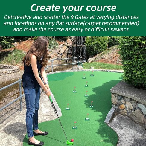 9 Pcs Golf Putting Cup with Flag, Practice Training Aids for Indoor Outdoor Use, Putting Green Hole for Adults, Home Office Garage Yard in Saudi Arabia