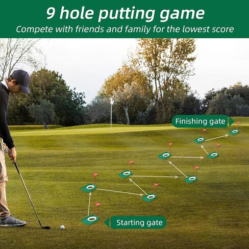 9 Pcs Golf Putting Cup with Flag, Practice Training Aids for Indoor Outdoor Use, Putting Green Hole for Adults, Home Office Garage Yard in Saudi Arabia