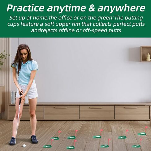 9 Pcs Golf Putting Cup with Flag, Practice Training Aids for Indoor Outdoor Use, Putting Green Hole for Adults, Home Office Garage Yard in Saudi Arabia