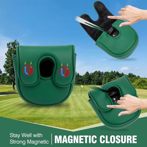 Golf Putter Covers DF3 Mallet Putter Headcover Map Embroidery Mallet Putter Covers with Magnetic Closure fit lab DF3 Putter,Green in Saudi Arabia