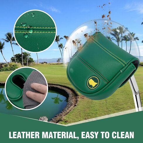 Golf Putter Covers DF3 Mallet Putter Headcover Map Embroidery Mallet Putter Covers with Magnetic Closure fit lab DF3 Putter,Green in Saudi Arabia