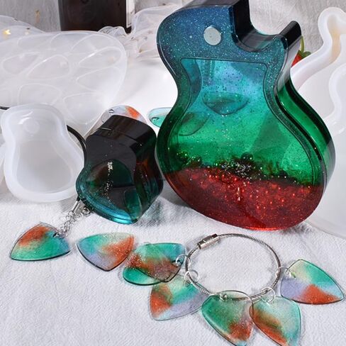 Guitar Pick Maker Guitar Plectrums Silicone Casting Mold for DIY Bass Thumb Finger Picks Keychain Pendant in Saudi Arabia