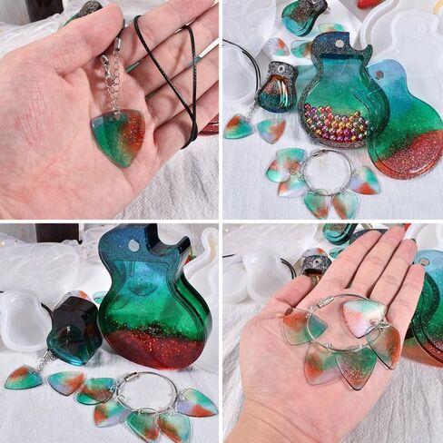 Guitar Pick Maker Guitar Plectrums Silicone Casting Mold for DIY Bass Thumb Finger Picks Keychain Pendant in Saudi Arabia