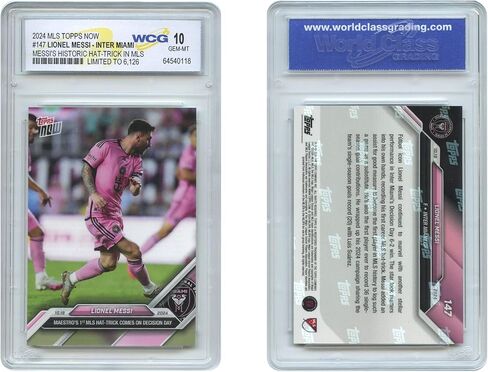 2024 MLS Topps Now Lionel Messi Historic Hat-Trick Card #147 - Graded GEM-Mint 10 in Saudi Arabia