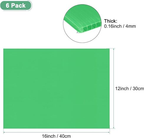 6-Pack Corrugated Plastic Sheets, 12 Inch x 16 Inch Waterproof Blank Corrugated Poster Board Yard Signs for Garage Sale/Office/Classroom/Party/Lawn Sign Road [4mm Thick, White] in Saudi Arabia