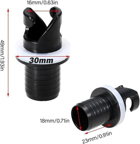 2 Pcs Black Boats Air Foot Pumps Hose Adapter Inflatable Kayak Air Valves Adapter Kayak Foot Pumps Valves Adapter for Inflatables，Kayaking in Saudi Arabia