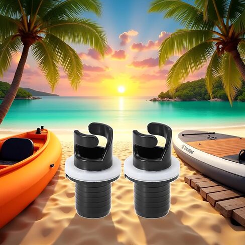 2 Pcs Black Boats Air Foot Pumps Hose Adapter Inflatable Kayak Air Valves Adapter Kayak Foot Pumps Valves Adapter for Inflatables，Kayaking in Saudi Arabia
