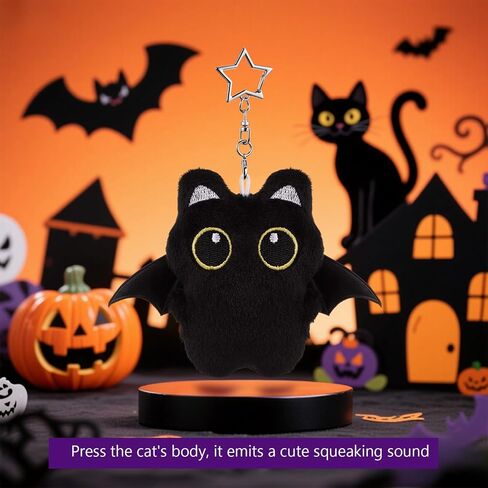 Tondiamo 5 PCS Black Cat Plush keychain bag Charm Cute Kawaii Black Cat Gifts for Handbags Prose Prescipes keychain keychain escors in Saudi Arabia