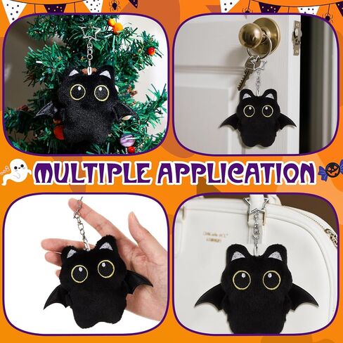 Tondiamo 5 PCS Black Cat Plush keychain bag Charm Cute Kawaii Black Cat Gifts for Handbags Prose Prescipes keychain keychain escors in Saudi Arabia