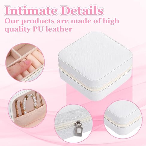 12pcs Mini Travel Jewelry Case,Pink Bridesmaids Proposal Small Jewelry Box Mini Jewelry Organizer,Small PU Leather Portable Storage Box for Rings,Earrings,Necklaces,Pendants,Bracelets in Saudi Arabia