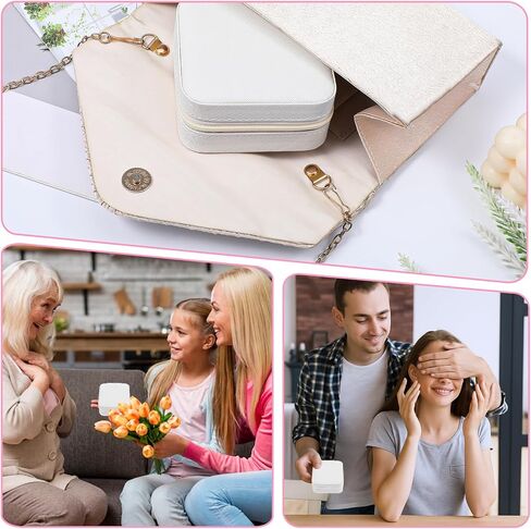 12pcs Mini Travel Jewelry Case,Pink Bridesmaids Proposal Small Jewelry Box Mini Jewelry Organizer,Small PU Leather Portable Storage Box for Rings,Earrings,Necklaces,Pendants,Bracelets in Saudi Arabia