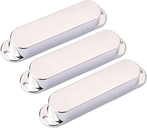 Alnicov 3PCS 82mm Pickup Covers Plastic Closed Shell Electric Guitar Single Coil Pickup Covers，Chrome in Saudi Arabia