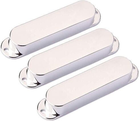 Alnicov 3PCS 82mm Pickup Covers Plastic Closed Shell Electric Guitar Single Coil Pickup Covers，Chrome in Saudi Arabia
