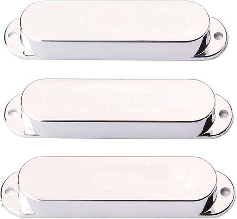 Alnicov 3PCS 82mm Pickup Covers Plastic Closed Shell Electric Guitar Single Coil Pickup Covers，Chrome in Saudi Arabia