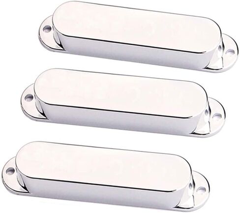 Alnicov 3PCS 82mm Pickup Covers Plastic Closed Shell Electric Guitar Single Coil Pickup Covers，Chrome in Saudi Arabia