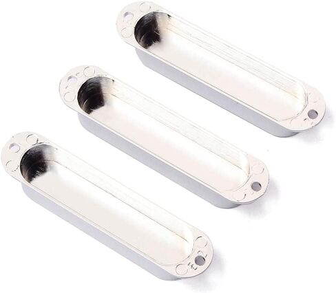 Alnicov 3PCS 82mm Pickup Covers Plastic Closed Shell Electric Guitar Single Coil Pickup Covers，Chrome in Saudi Arabia