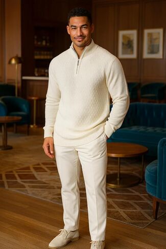 STACY ADAMS Men's Quarter Zipped Pullover Winter Sweater in Saudi Arabia