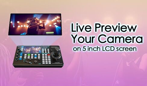 AVKANS Power PTZ Camera Joystick Controller, 5 Inch Display Preview, IP POE Camera Keyboard Controller with 4D Joystick for Live Streaming in Saudi Arabia