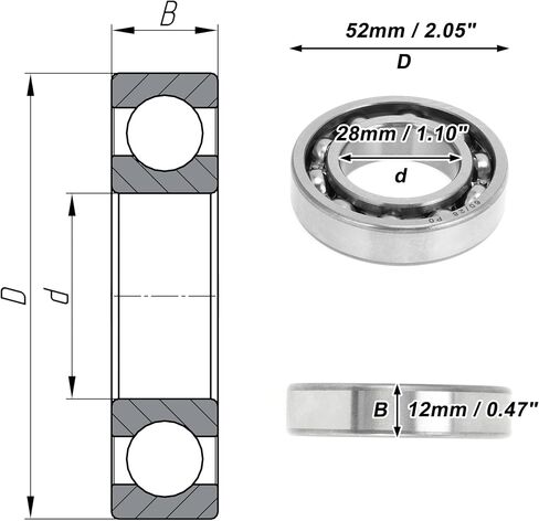 ACROPIX 62/32 Deep Groove Ball Bearings P0 32x65x17mm Lubricated Bearings Open Type Silver Tone Scooter Skateboard Wheel in Kuwait