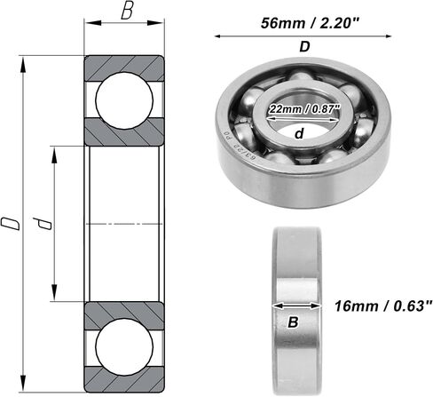 ACROPIX 62/32 Deep Groove Ball Bearings P0 32x65x17mm Lubricated Bearings Open Type Silver Tone Scooter Skateboard Wheel in Kuwait