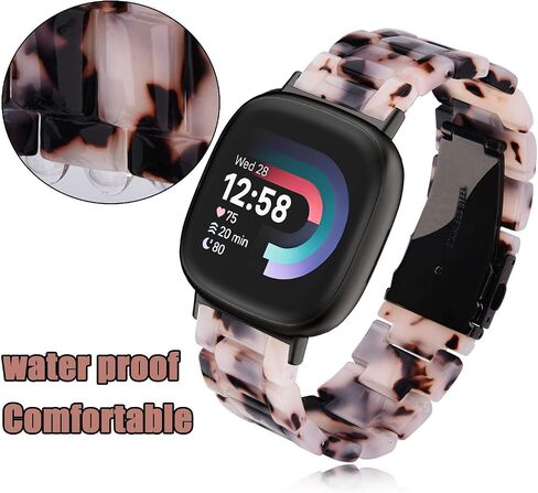 Resin Band Compatible with Fitbit Versa 4/Versa 3 Bands For Women Lightweight Bracelet Wristband Replacement For Fitbit Sense 2/Sense in Saudi Arabia