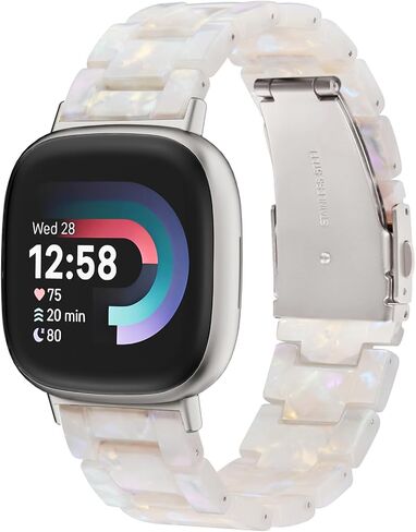 Resin Band Compatible with Fitbit Versa 4/Versa 3 Bands For Women Lightweight Bracelet Wristband Replacement For Fitbit Sense 2/Sense in Saudi Arabia