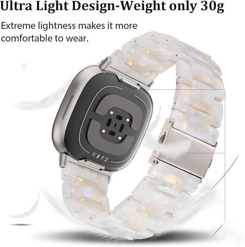 Resin Band Compatible with Fitbit Versa 4/Versa 3 Bands For Women Lightweight Bracelet Wristband Replacement For Fitbit Sense 2/Sense in Saudi Arabia