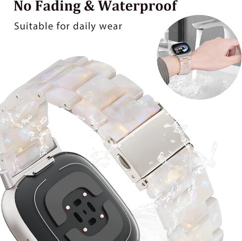 Resin Band Compatible with Fitbit Versa 4/Versa 3 Bands For Women Lightweight Bracelet Wristband Replacement For Fitbit Sense 2/Sense in Saudi Arabia