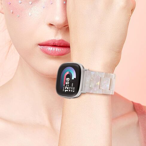 Resin Band Compatible with Fitbit Versa 4/Versa 3 Bands For Women Lightweight Bracelet Wristband Replacement For Fitbit Sense 2/Sense in Saudi Arabia