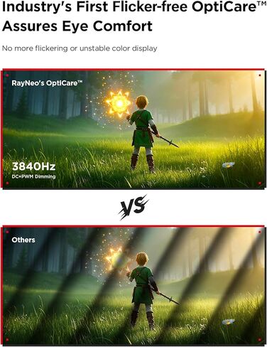 نظارات Rayneo Air 3S Pro AR/XR - 201 '' 1200 nits 120 هرتز Hueview 2.0 نظارات عرض الفيديو ، نظارات ألعاب ذكية لـ iPhone 16،15/Android/Mac/Switch 2/PS5/steamdeck - مسرح شخصي من الجيل التالي in Kuwait