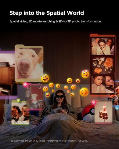 نظارات Rayneo Air 3S Pro AR/XR - 201 '' 1200 nits 120 هرتز Hueview 2.0 نظارات عرض الفيديو ، نظارات ألعاب ذكية لـ iPhone 16،15/Android/Mac/Switch 2/PS5/steamdeck - مسرح شخصي من الجيل التالي in Kuwait