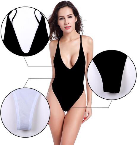 Women's High Cut One Piece Bathing Suit Backless Thong Brazilian Swimsuit in Saudi Arabia