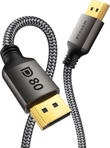 Stouchi DisplayPort 2.1 Cable (VESA Certified) 3.3FT, 80Gbps [16K@120Hz / 8K@240Hz / 4K@540Hz], HDR, HDCP, DSC 1.2a, FreeSync, G-Sync, DP Cable for Gaming Monitor, RTX 5090,RX 9070,RTX 6000 Ada in Saudi Arabia