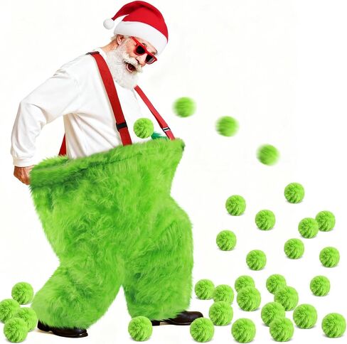 26 Pcs Santa Pants Snowball Fight Kit Red and Green Christmas Fake Snowball Activity Christmas Party Activities for Families Yard Outdoor and Indoor Games in Saudi Arabia