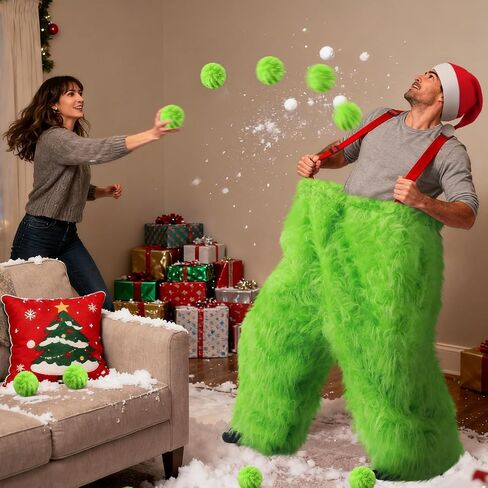 26 Pcs Santa Pants Snowball Fight Kit Red and Green Christmas Fake Snowball Activity Christmas Party Activities for Families Yard Outdoor and Indoor Games in Saudi Arabia