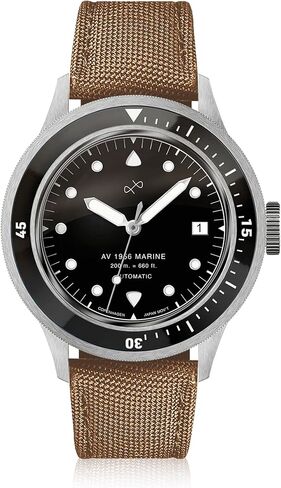1956 Marine Dive Watches for Men, 41mm Wide 12.55mm Thick Mens Watch - 316L Stainless Steel Analog Quartz 20 ATM Waterproof Men Watches - Round Sapphire Crystal Dial Men Watch (Navy Off White) in Kuwait