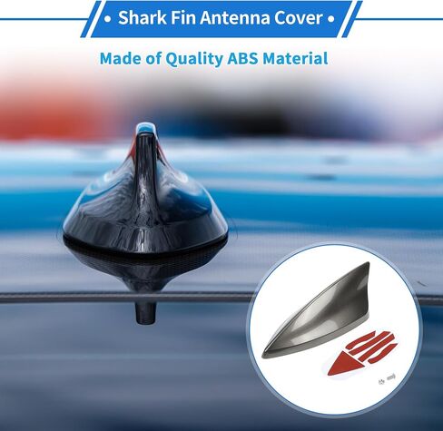 Shark Fin Antenna, AM/FM Signal Roof Aerial Universal for Car Auto SUV Truck Offroad ABS Material with Adhesive Base Dark Blue in Saudi Arabia