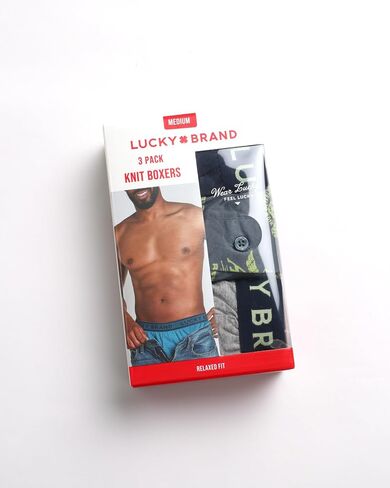ملابس داخلية للرجال من Lucky Brand - بوكسرات منسوجة من القطن بنسبة 100% (عبوة من 6 قطع) in Saudi Arabia